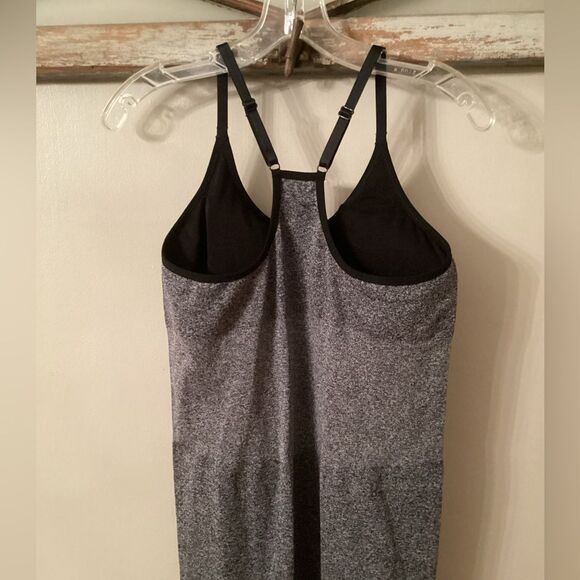 NWT PINK ACTIVE VICTORIAS SECRET SIZE XL BLACK MARL SEAMLESS UNITARD ONE PIECE - Picture 4 of 6